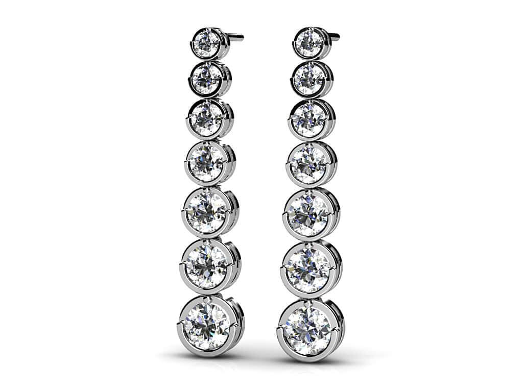 Single Strand Diamond Earrings Diamond with 3.02 ct.(finished)